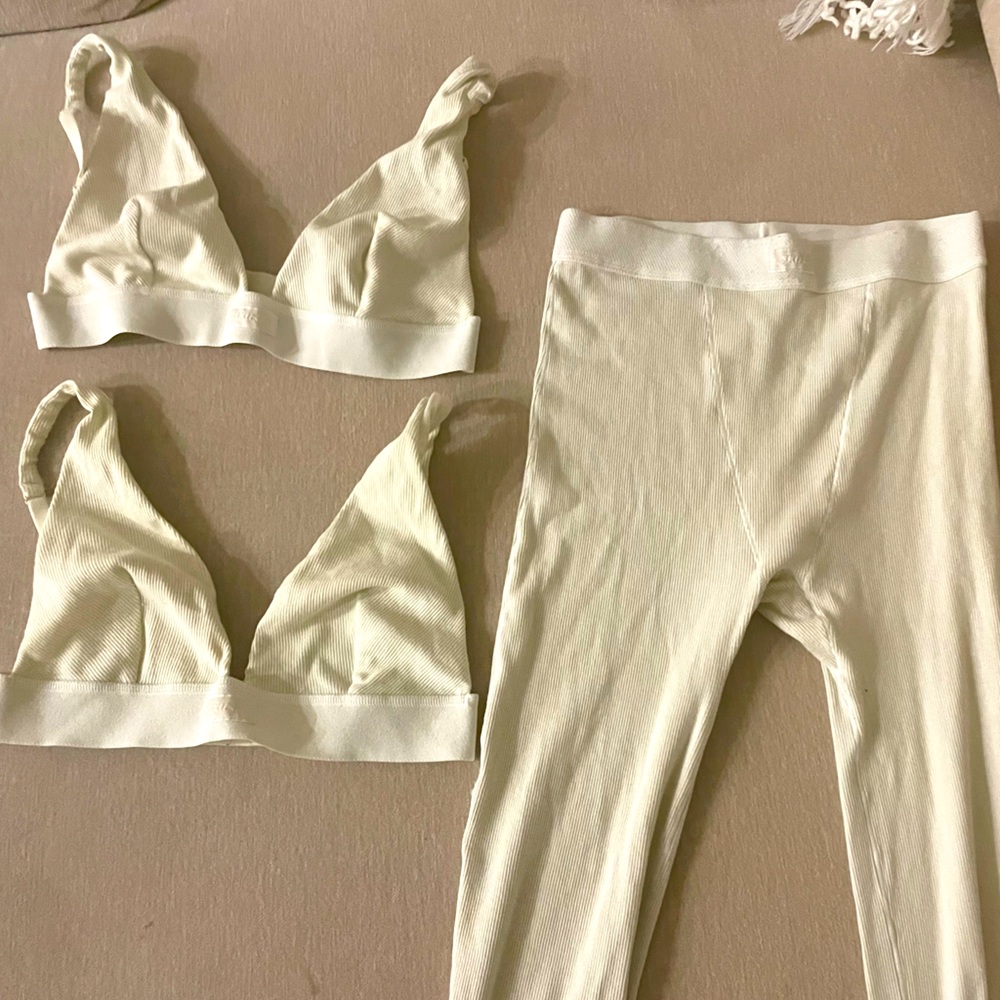 BONE SKIMS COTTON RIB LOUNGE SET